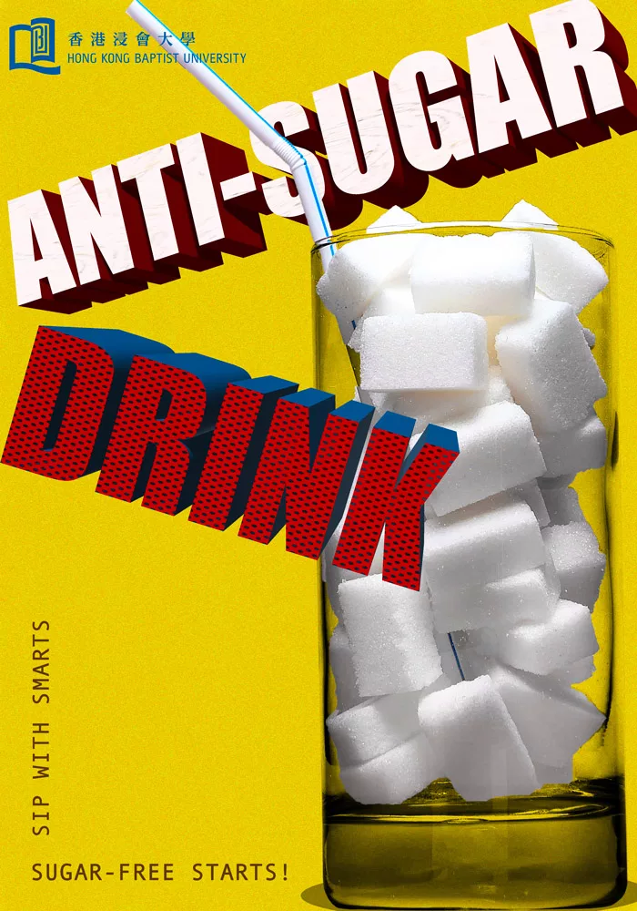 Poster about sugar in drinks
